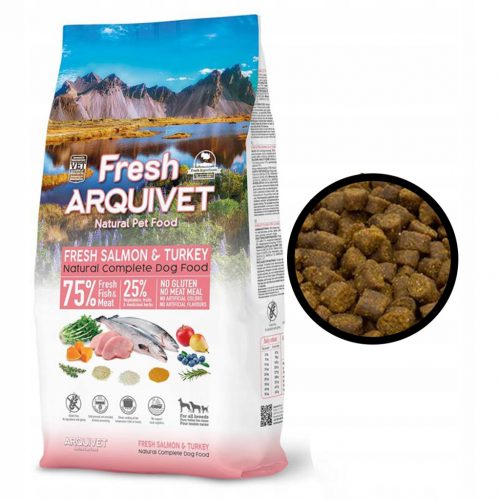  ARQUIVET ALIMENTO FRESCO SEMIUMIDO SENZA POLLO 75% CARNE SALMONE TACCHINO 1