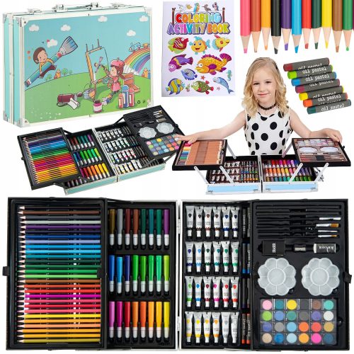  SET PITTURA ARTISTICA PER BAMBINI, VALIGIA 145 pz, IN OMAGGIO