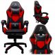  Sedia da gaming DUNMOON 8979, ecopelle nera e rossa