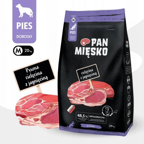  Pan Mięsko Cibo secco per cani anziani, anziani VITELLO AGNELLO 20kg