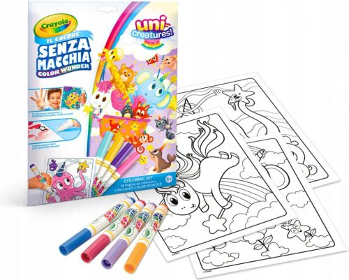  CRAYOLA- Set da colorare Color Wonder con 18 pagine e 4 pennarelli senza