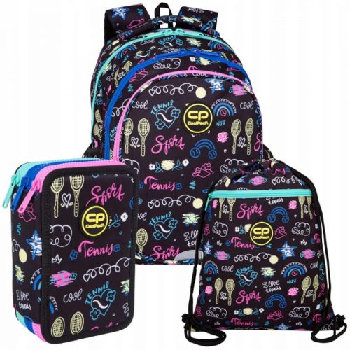  Zaino scuola multiscomparto CoolPack bianco, nero, Toni viola, Toni blu, Toni rosa, Toni verde, Toni giallo e oro, Multicolor 21 l + 2 altri prodotti