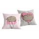  CUSCINO 40x40 GATTO GATTINO PUSHEEN DOUBLEFACE NAPTIME ROSA GRIGIO