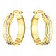  ORECCHINI IN ORO pr. 585 Ruote diamantate bicolore interne 14k