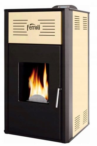  Stufa a pellet Ferroli doppia funzione in acciaio, 12 kW