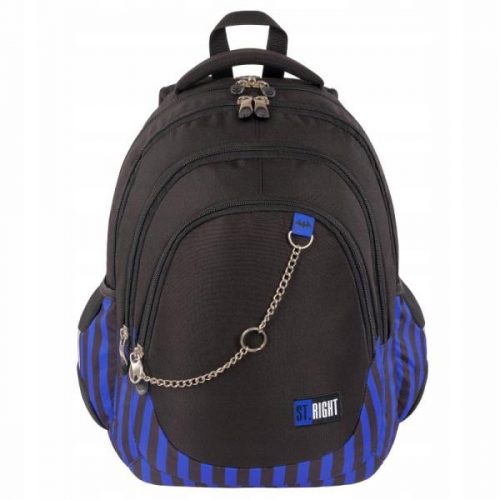  Zaino scuola multiscomparto ST.RIGHT, nero, Sfumature di blu, multicolore, 23 anni