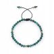  Bracciale a corda da donna, pietra naturale, malachite, 4 mm