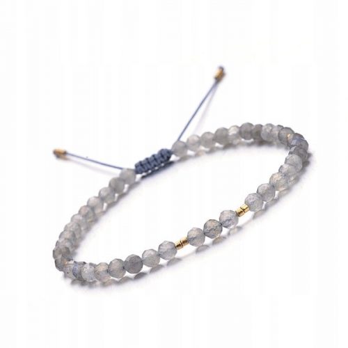  Bracciale a corda da donna in pietra naturale labradorite 4 mm