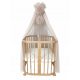  Baldacchino con pompon per letto "Tulle beige caldo"