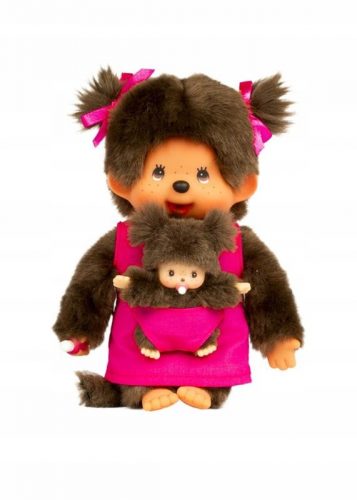  Bandai 23620 Monchhichi peluche mamma e bambino rosa