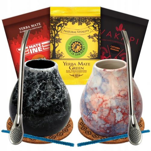  Yerba Mate Verde Matero bombilla set PER DUE