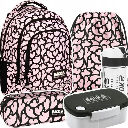  Zaino scolastico multiscomparto Backup, nero, Sfumature di rosa, 26 l + 4 altri prodotti