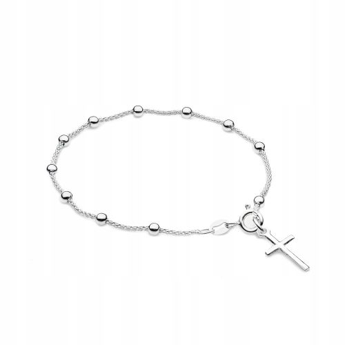  BRACCIALE IN ARGENTO pr. Rosario da polso a catena coreana in argento 925