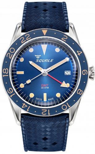  Orologio da uomo SQUALE Sub-39 GMT vintage blu SUB39GMTB.HTB