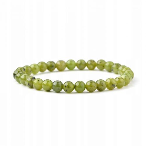  Bracciale In Pietra Naturale Sfere Di Nefrite 6mm