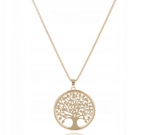  COLLANA IN ORO, ACCIAIO CHIRURGICO 316L, ALBERO DELLA FELICITÀ