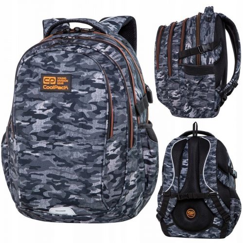  Zaino scolastico multiscomparto CoolPack Sfumature di arancio, Sfumature di grigio e argento 29 l