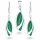  Orecchini in malachite, pendente, set di gioielli in argento 925, scatola, borsa