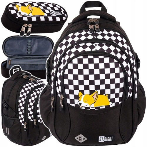  Zaino scuola multiscomparto ST.RIGHT Multicolor 23 l + Astuccio e bustina ST.RIGHT