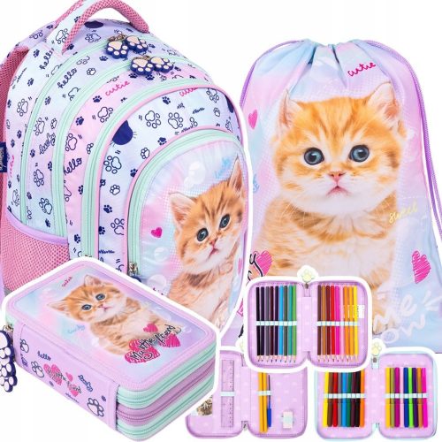  Zaino 4 scomparti BPL58 My Little Friend PASTEL KITTY Majewski + 2 altri prodotti