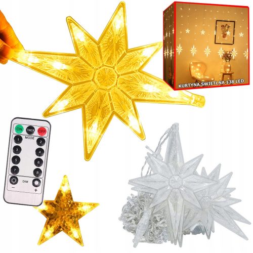  BARRIERA LAMPADE GHIRLANDA DI STELLE 138 LED