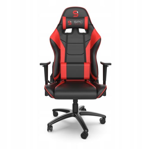  Sedia da gaming SPC Gear SR300 V2, ecopelle nera e rossa