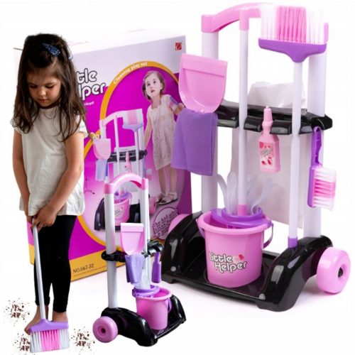  Set Pulizia Grande per Bambine con Carrello e Accessori +3 anni