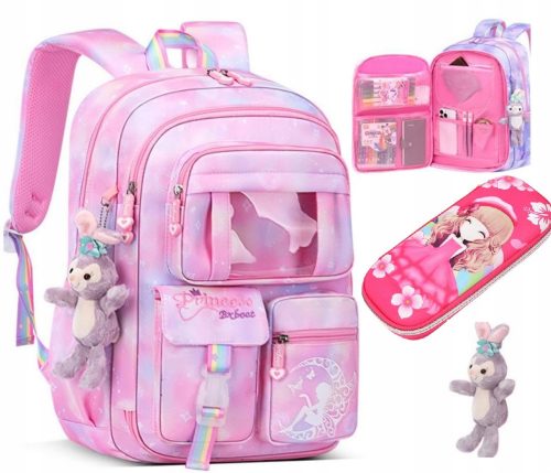  ZAINO SCUOLA, ZAINO SCUOLA ARCOBALENO + Astuccio, classi 1-3