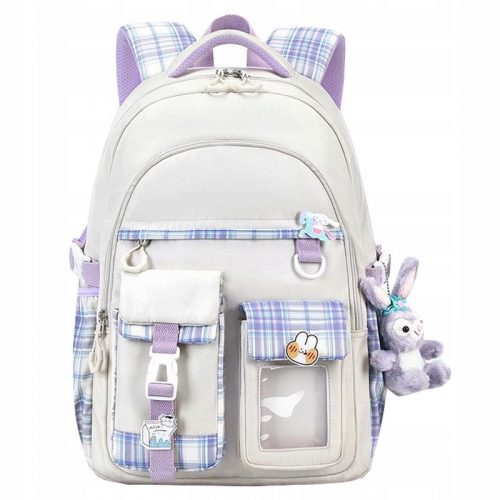  Zaino scolastico multiscomparto SCHOOL BACKPACK) zjh6586) Sfumature di marrone e beige