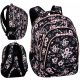 Zaino scolastico multiscomparto CoolPack, nero, sfumature di rosa, 28 l