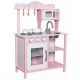  CUCINA PER BAMBINI PENTOLE IN LEGNO ROSA + posate + microonde