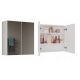  MOBILE BAGNO SOSPESO CON SPECCHIO SOPRA LAVABO POLA 2DL 2 ANTE, BIANCO