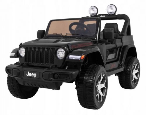  Jeep Wrangler Rubicon a batteria per bambini, nera + Telecomando + Radio MP3