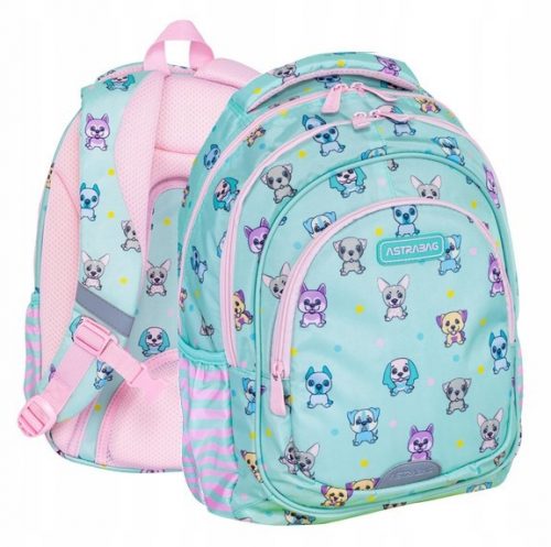  Zaino scuola multiscomparto AstraBag Sfumature di rosa, Sfumature di verde, Multicolor 20 l