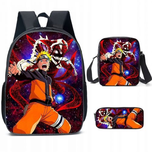  ZAINO NARUTO SCHOOL SET BORSA A4 ASTUCCIO 3D