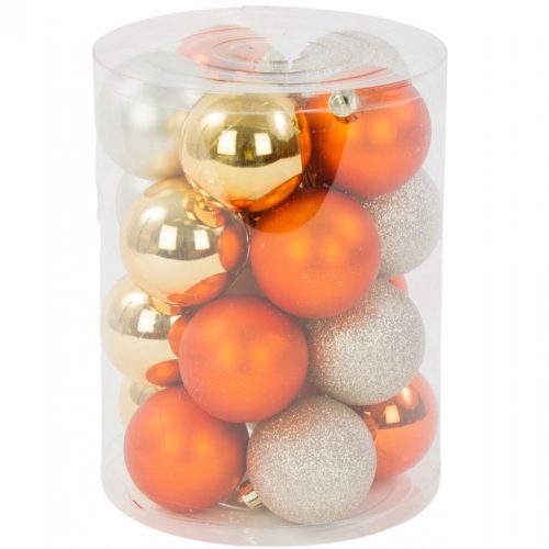  Palline infrangibili 6 cm, 20 pezzi, mix arancione e oro