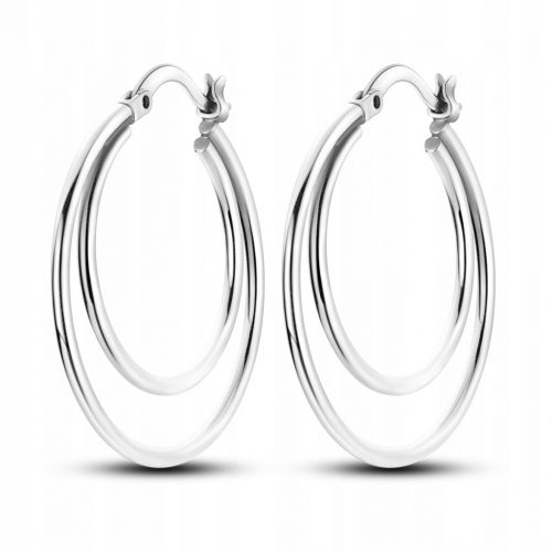  Orecchini a cerchio in argento, doppio argento sterling S925, GRATIS