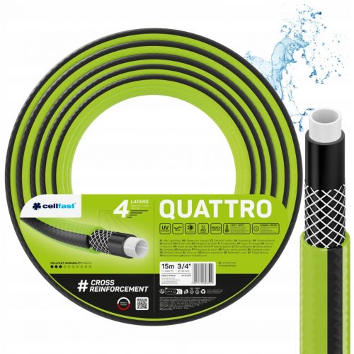  Tubo da giardino 3/4'' 15m CELLFAST QUATTRO 10-074