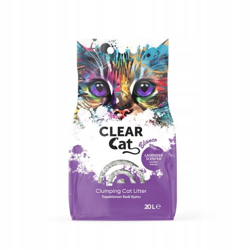  Lettiera in bentonite Clear Cat Blanco Lavanda 20l