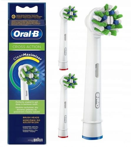  Testine per spazzolino elettrico Oral-B CrossAction EB-50-3, 3 pezzi