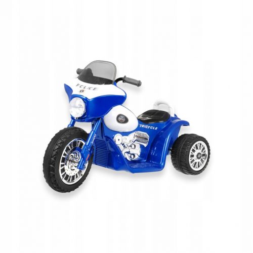  Moto Chopper Blu a batteria + 3 ruote + Suoni + Luci LED