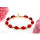  Bracciale con AMBRA BALTICA rossa, argento placcato oro