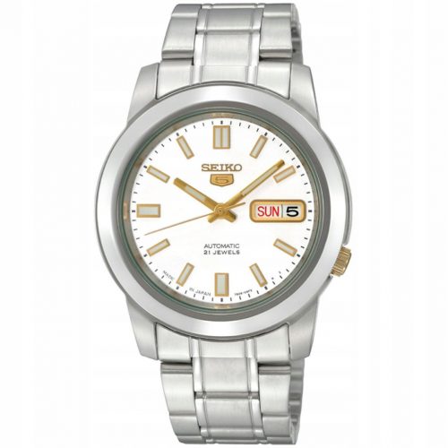  Orologio Seiko 5 Automatic SNKK07K1, argento, quadrante bianco