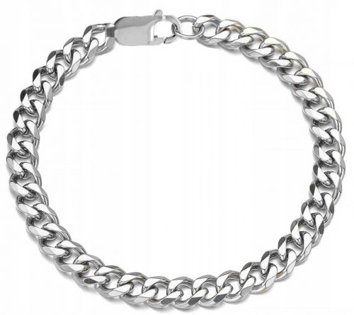  BRACCIALE ARMATURA IN ARGENTO DA UOMO, ACCIAIO CHIRURGICO 316L 8 MM 23 CM