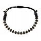  Bracciale da donna in oro 585 con palline ed ematite su cordino nero in regalo