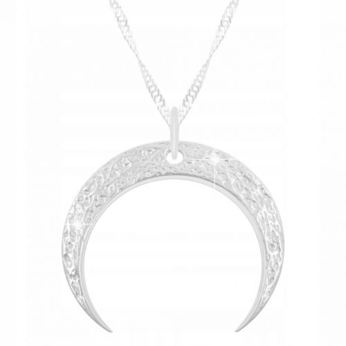  Collana in Argento 925 con Luna Crescente Grande Luna Appesa Luna Crescente Spazio