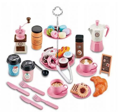  Set caffè per bambini, piatto bollitore, 38 pezzi (W034)