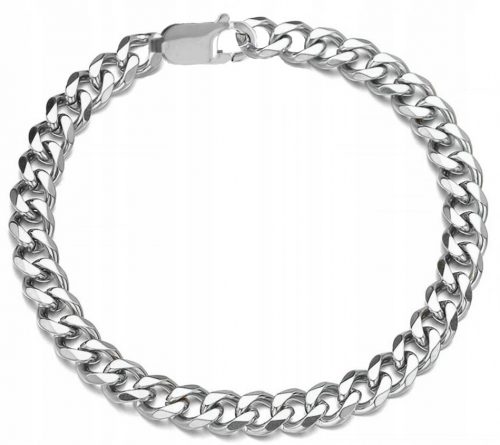  BRACCIALE ARMATURA IN ARGENTO DA UOMO LARGO, ACCIAIO INOSSIDABILE 10 MM 21 CM