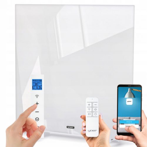  Riscaldatore elettrico in vetro riscaldatore a infrarossi Yoer 400W WiFi timer