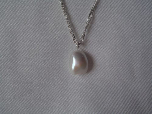  COLLANA DI PERLE NATURALI, CATENA IN ARGENTO